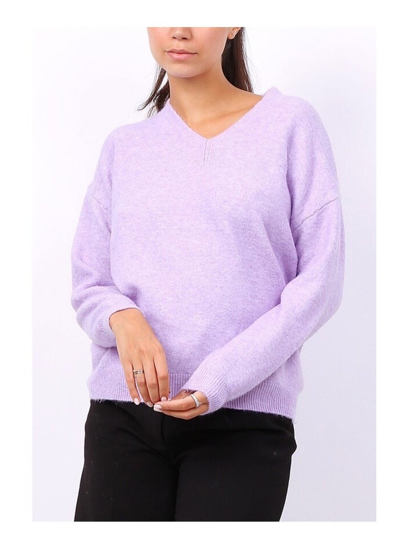 Pull V Kebello Violet - Kiabi