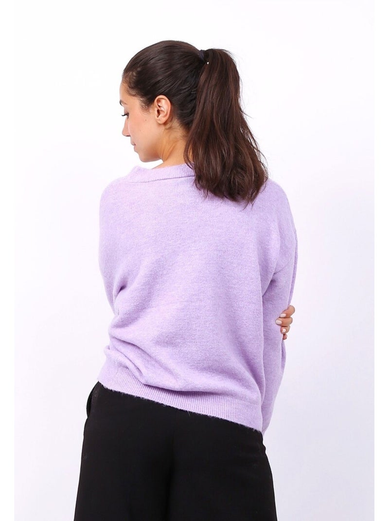 Pull V Kebello Violet - Kiabi