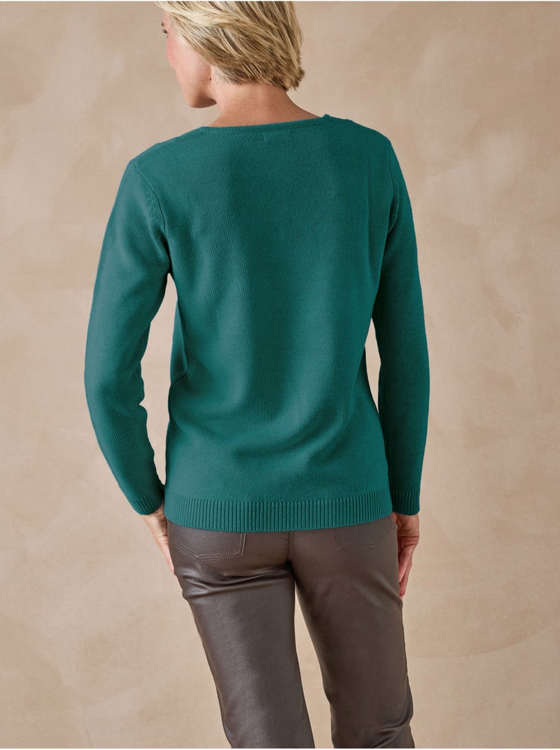 Pull V manches longues - DAXON Bleu outremer - Kiabi