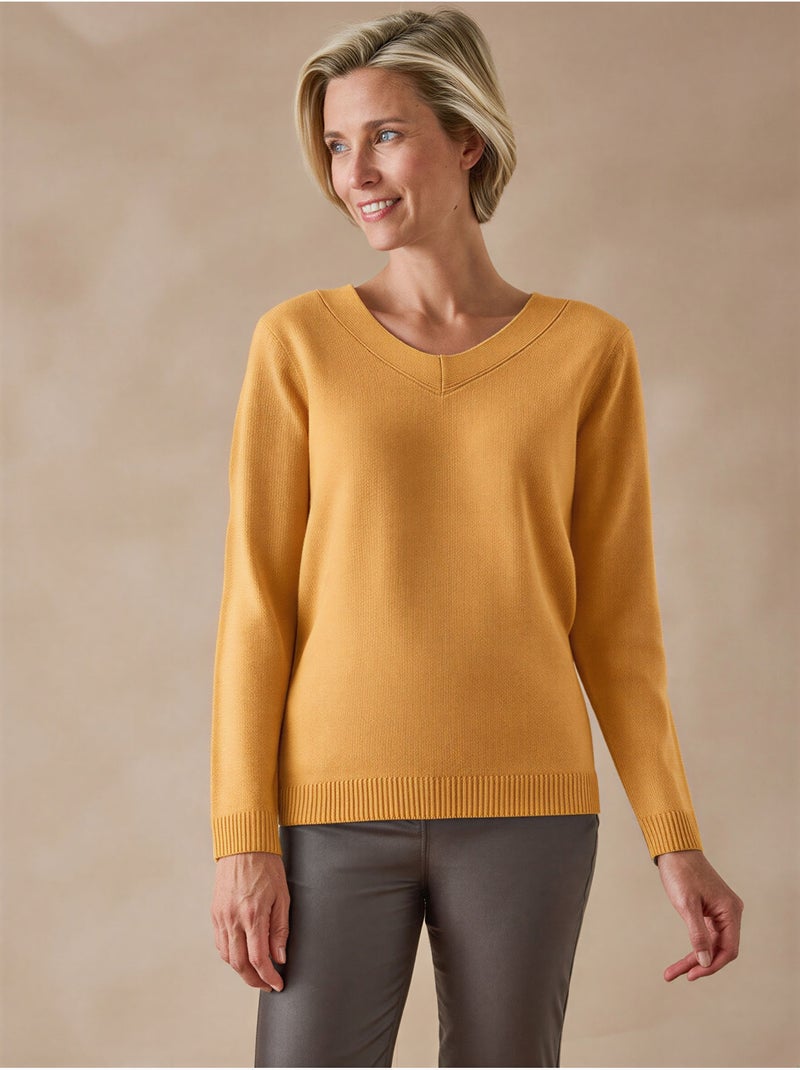 Pull V manches longues - DAXON Miel - Kiabi