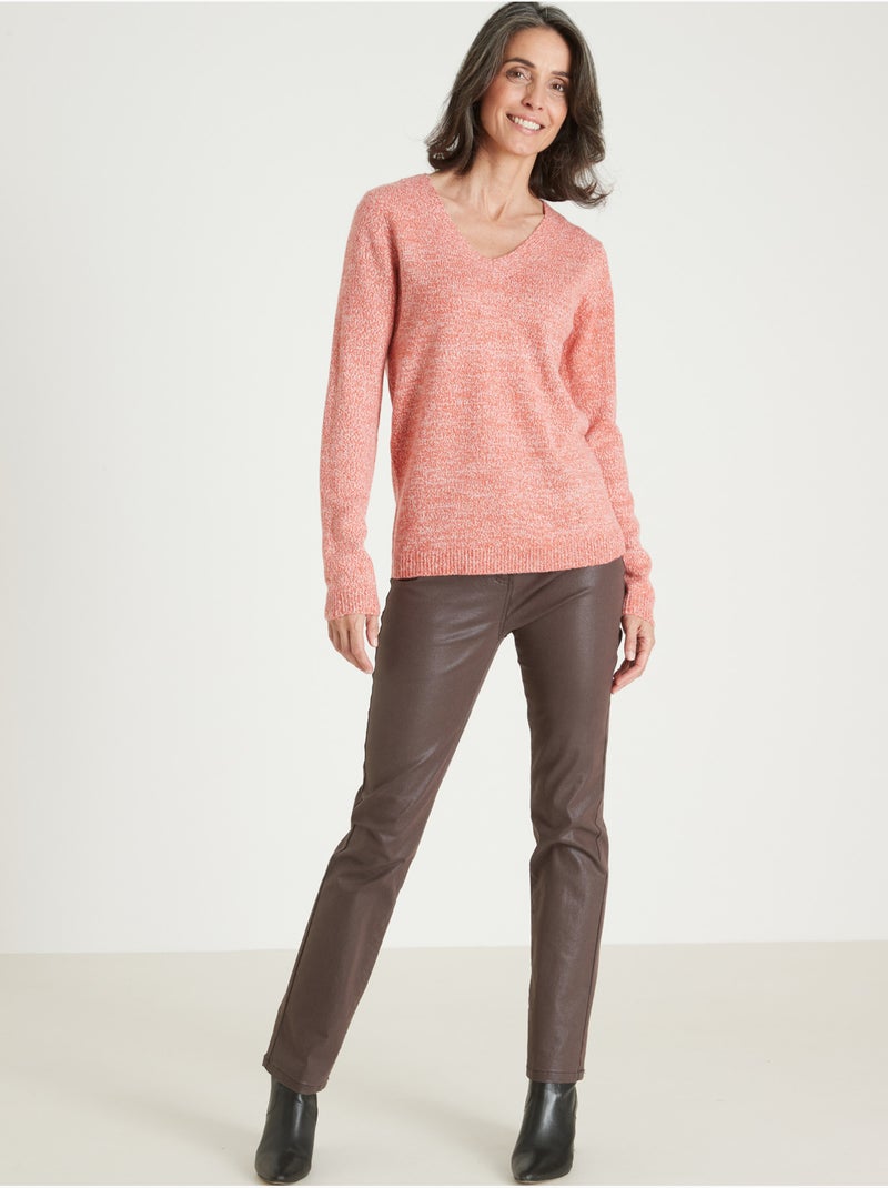 Pull V manches longues - DAXON Orange - Kiabi