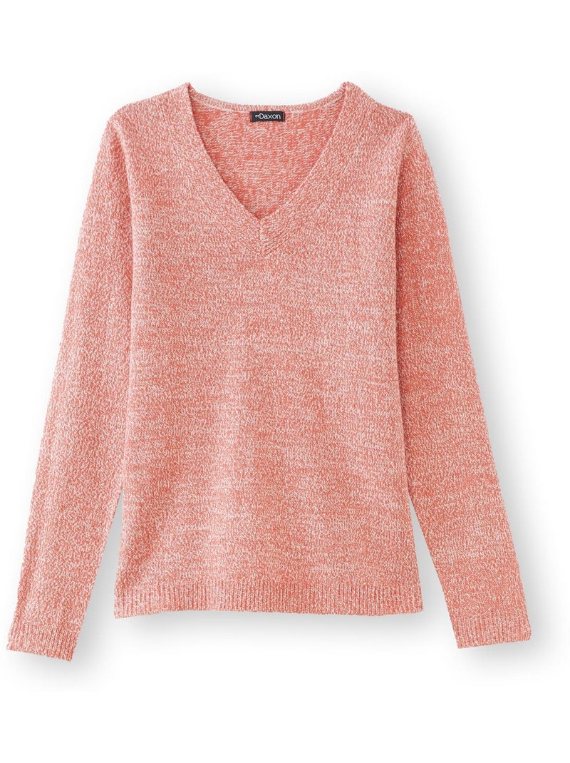 Pull V manches longues - DAXON Orange - Kiabi