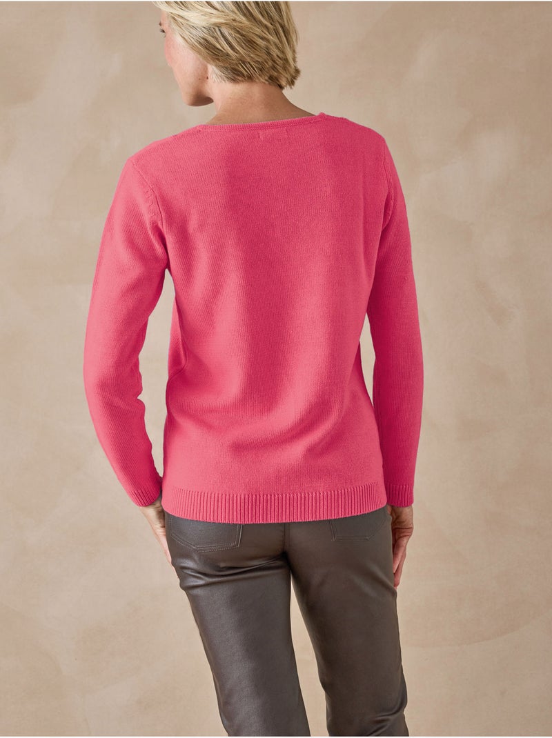 Pull V manches longues - DAXON Rose - Kiabi