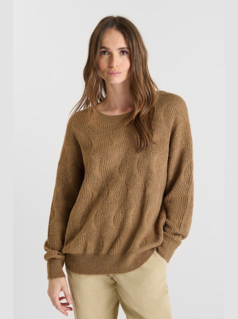 Pull ZELENA 'Le Temps Des Cerises' Marron - Kiabi