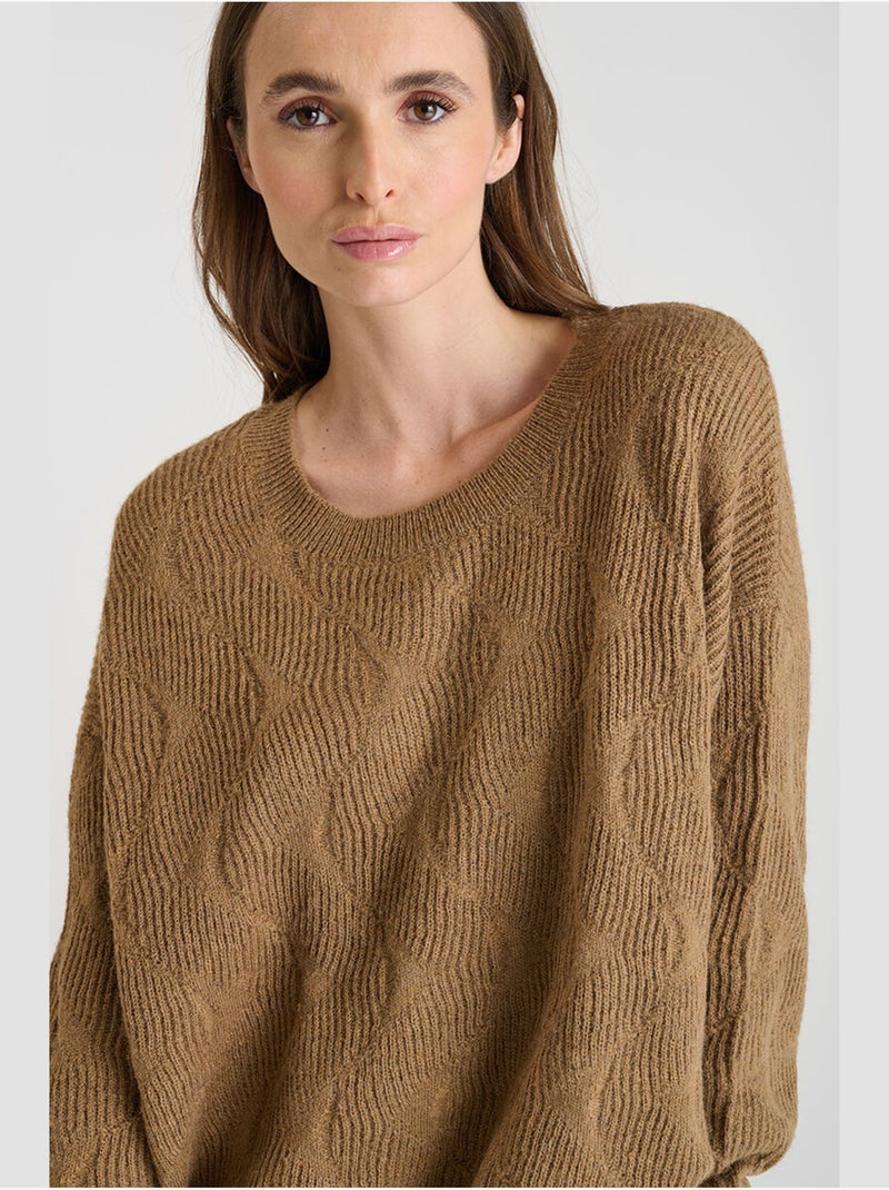 Pull ZELENA 'Le Temps Des Cerises' Marron - Kiabi