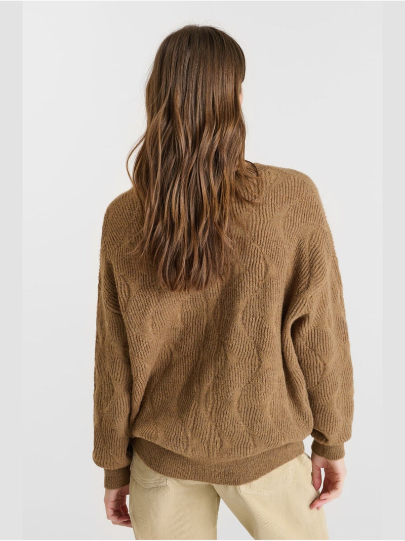 Pull ZELENA 'Le Temps Des Cerises' Marron - Kiabi