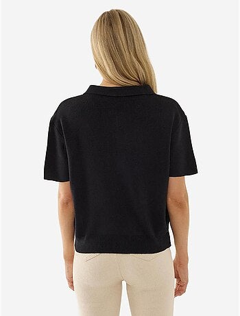 Pull zippé à col polo