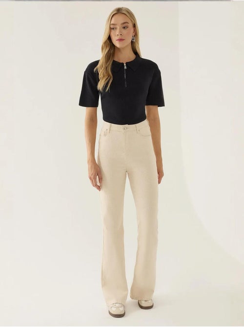 Pull zippé à col polo - Kiabi