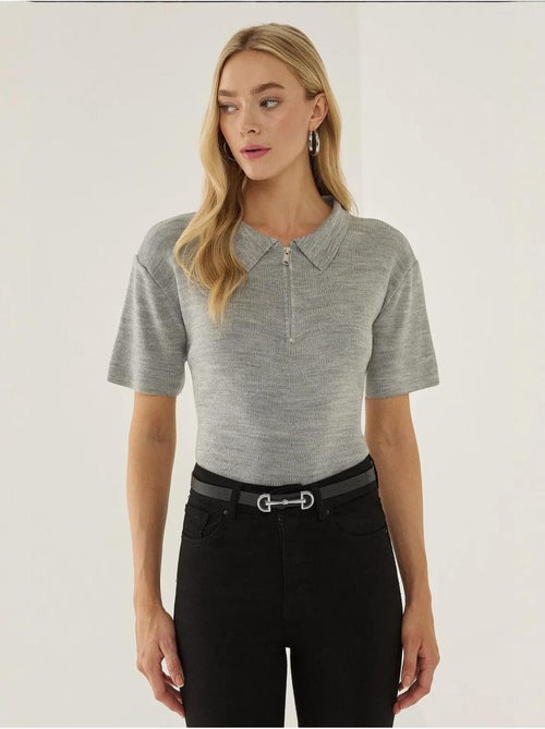 Pull zippé à col polo - Kiabi Pull zippé à col polo - Kiabi