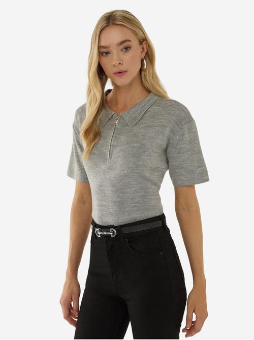 Pull zippé à col polo - Kiabi Pull zippé à col polo - Kiabi