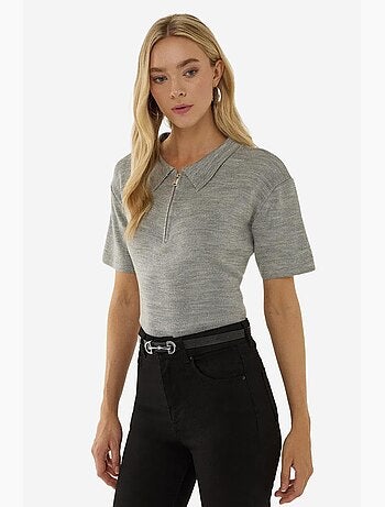 Pull zippé à col polo hiccup