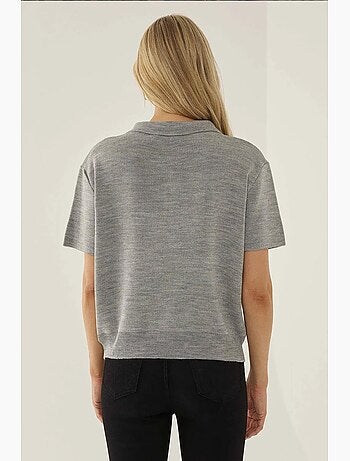 Pull zippé à col polo hiccup
