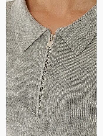 Pull zippé à col polo hiccup
