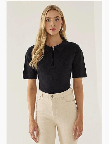 Pull zippé à col polo hiccup