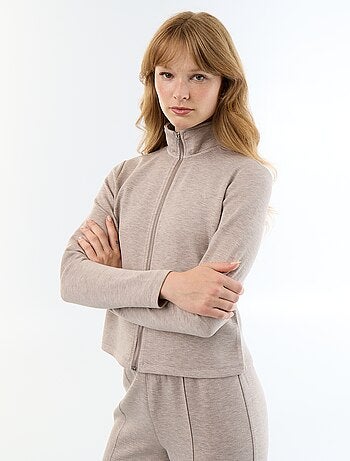 Pull zippé col montant