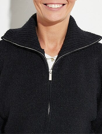 Pull zippé en maille avec col montant - AFIBEL