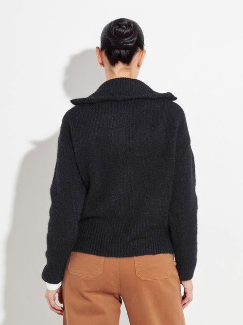 Pull zippé en maille avec col montant - AFIBEL - Kiabi