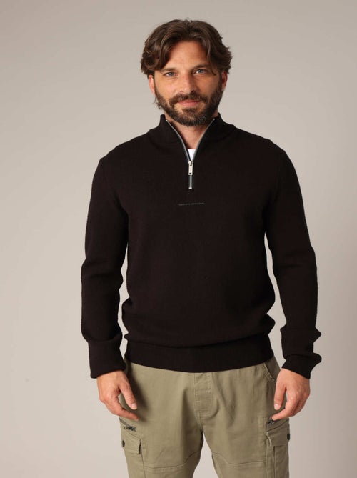 Pull zippé en maille fine et col montant 'Deeluxe' - Kiabi