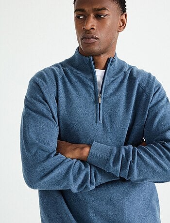 Pull zippé en maille pour homme MO Fashion