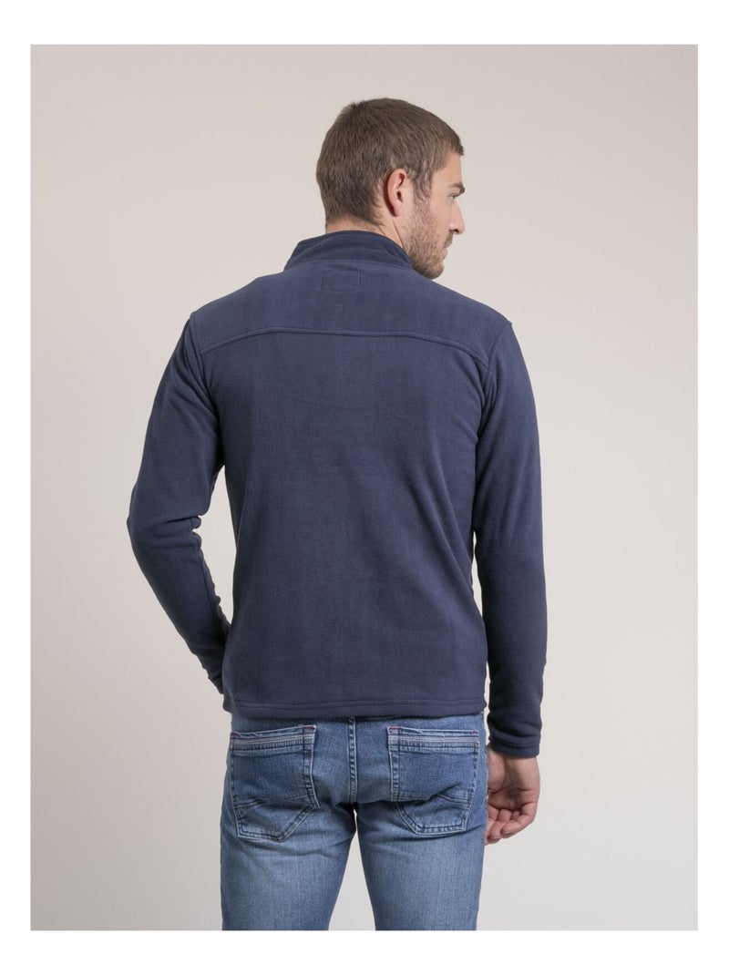 Pull zippé polaire wecatlon Bleu marine - Kiabi