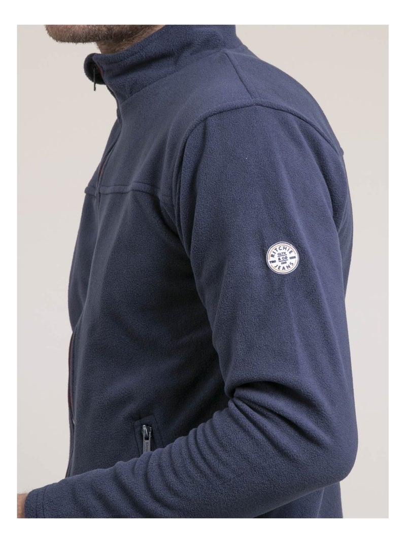 Pull zippé polaire wecatlon Bleu marine - Kiabi
