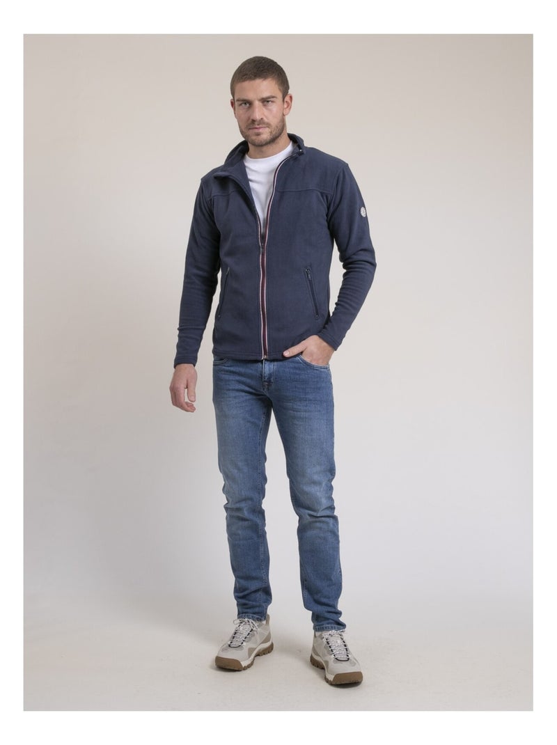 Pull zippé polaire wecatlon Bleu marine - Kiabi