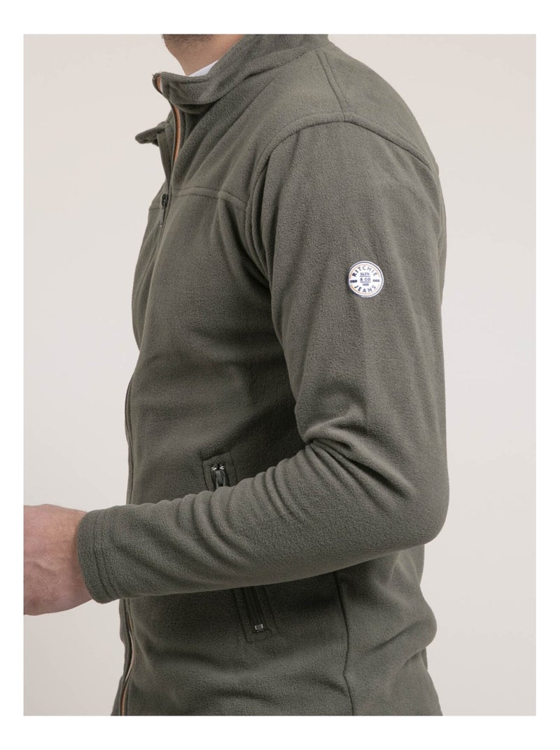 Pull zippé polaire wecatlon Kaki - Kiabi
