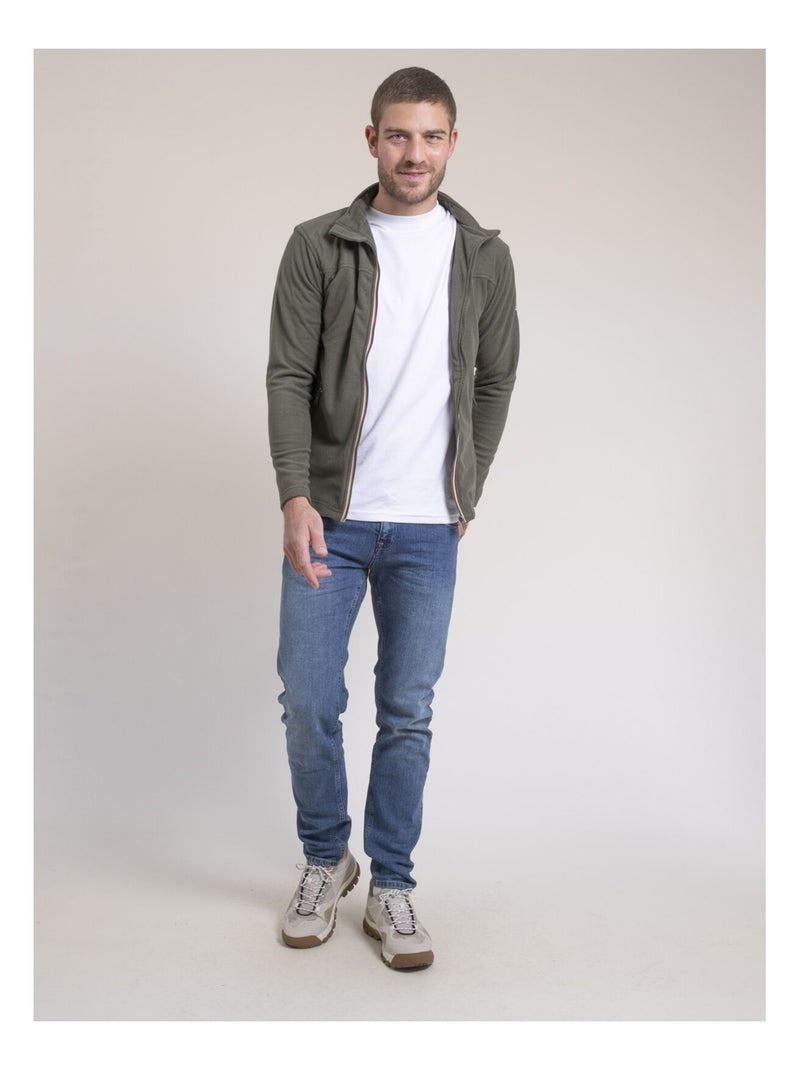 Pull zippé polaire wecatlon Kaki - Kiabi