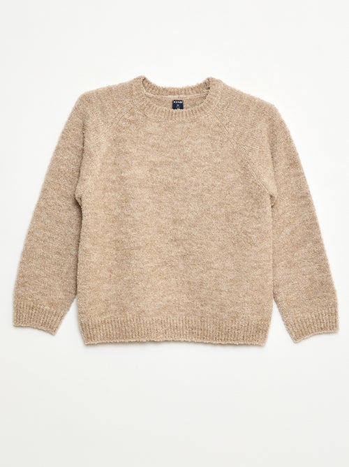 Pulljacquard col rond uni - Kiabi