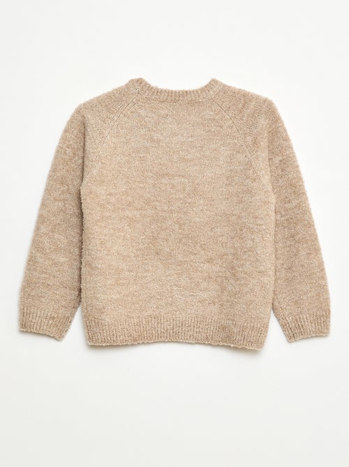 Pulljacquard col rond uni - Kiabi