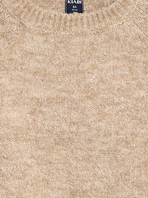 Pulljacquard col rond uni - Kiabi