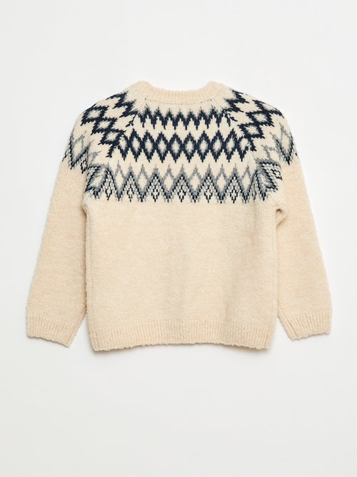 Pulljacquard col rond uni - Kiabi