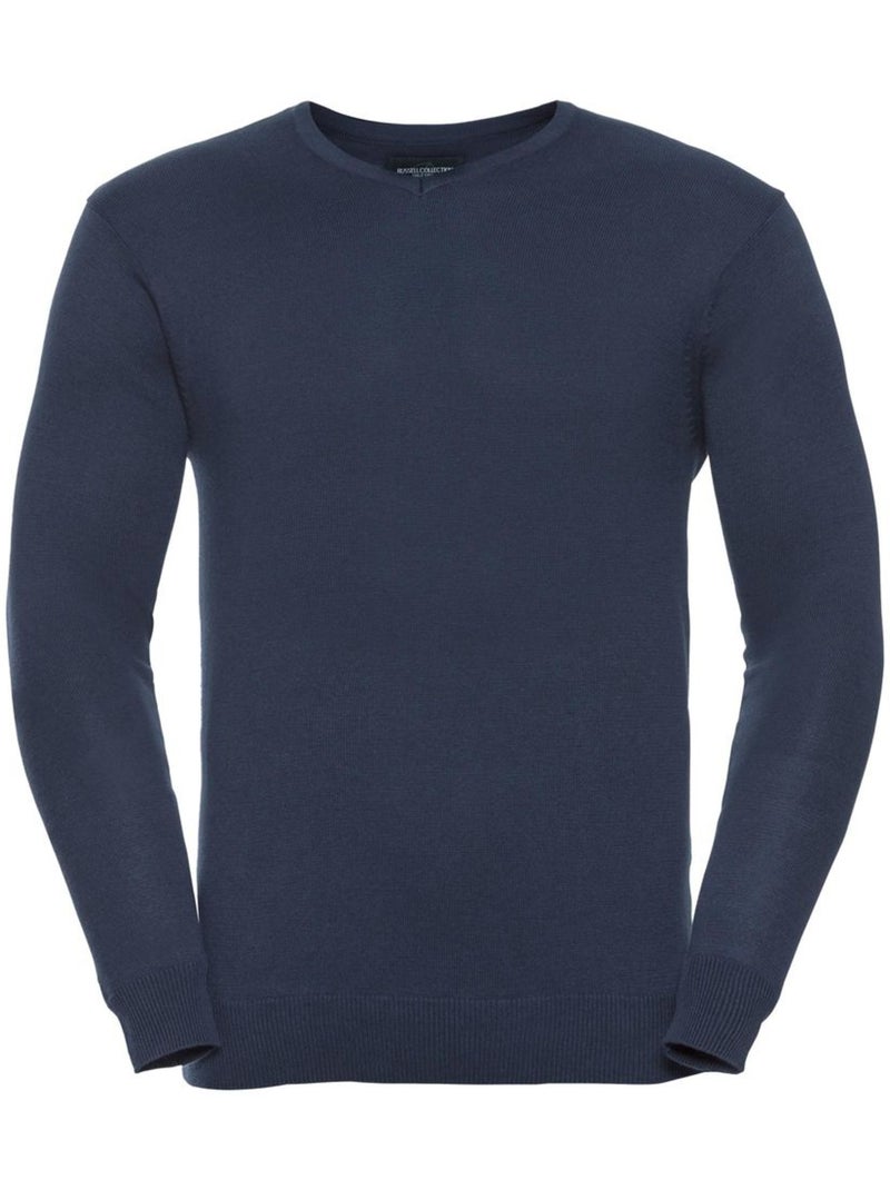 Pullover à col en v - russell collection Bleu marine - Kiabi