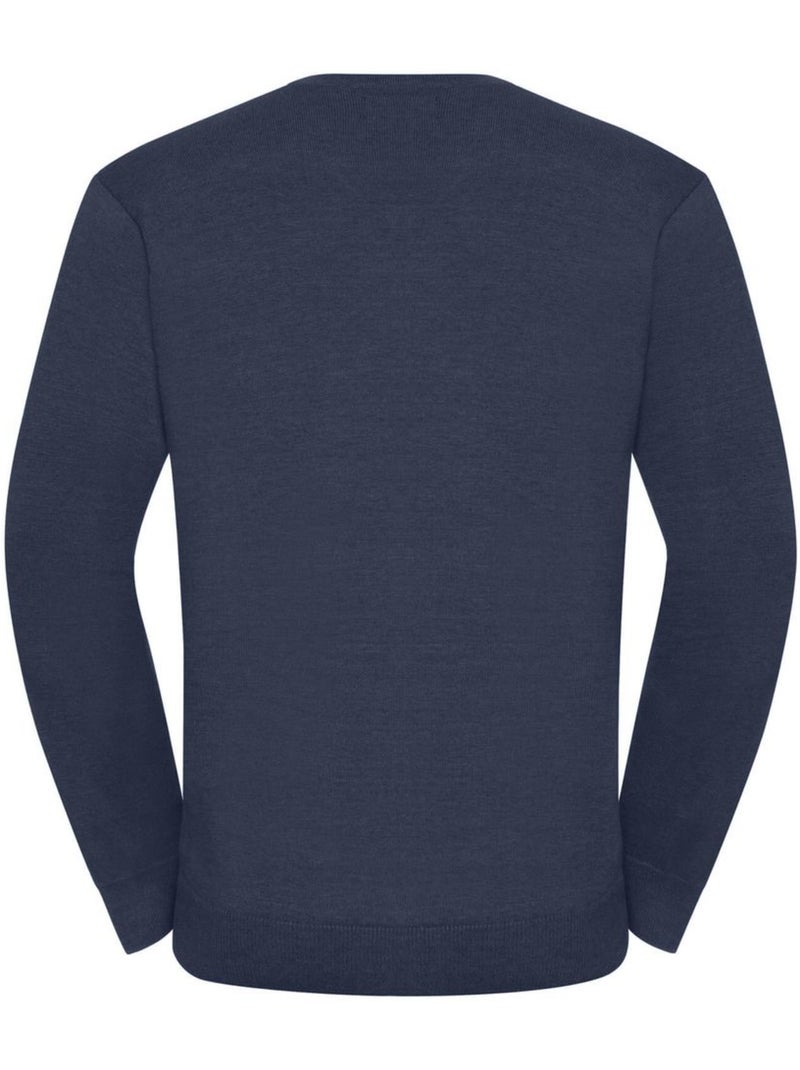 Pullover à col en v - russell collection Bleu marine - Kiabi