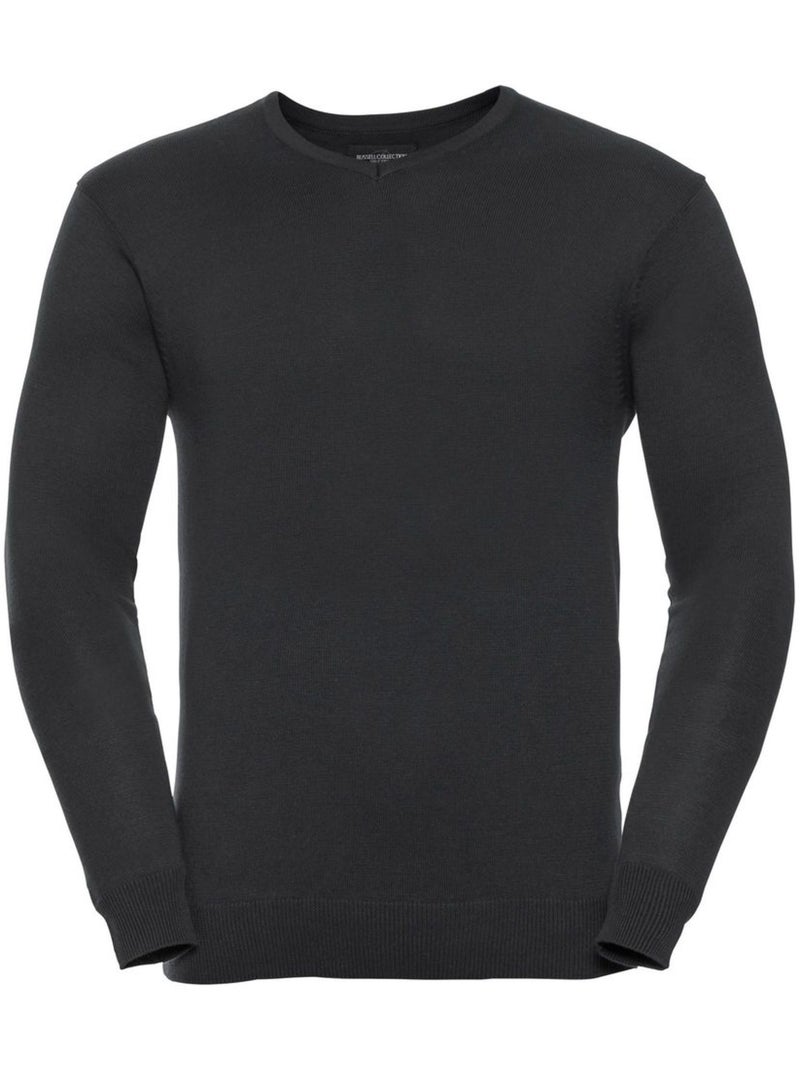 Pullover à col en v - russell collection Noir - Kiabi
