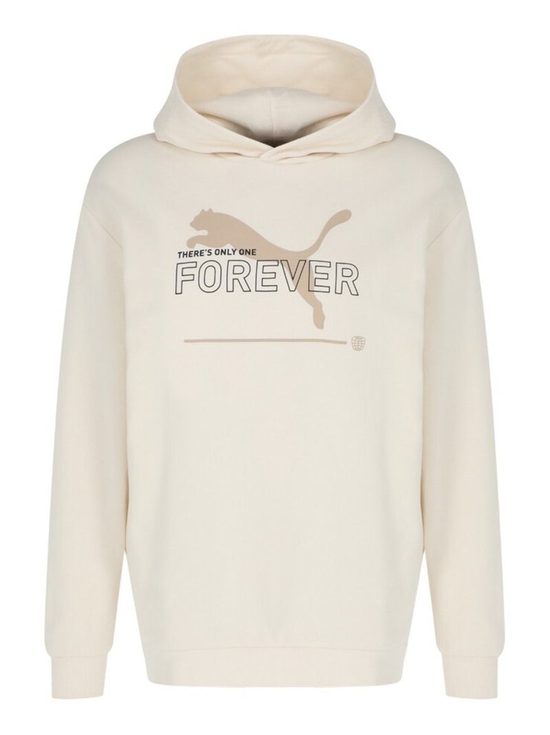 Puma - Sweat à capuche style Logo ESS Crème - Kiabi