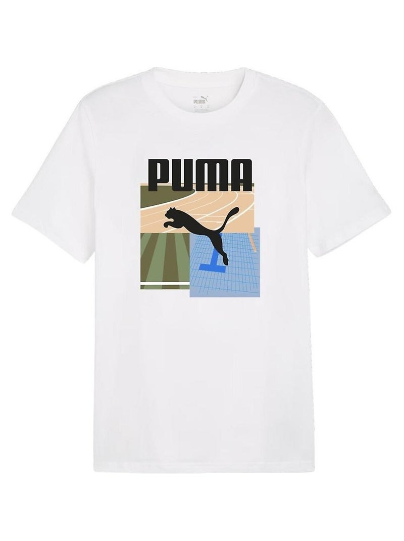 Puma - T-shirt été style Graphique Blanc Blanc - Kiabi