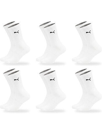 Puma chaussettes mixte crew pack 6 paires (lot) - coton doux, talon cousu