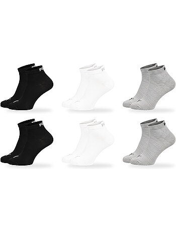 Puma chaussettes mixte quarter pack 6 paires (lot) - coton doux
