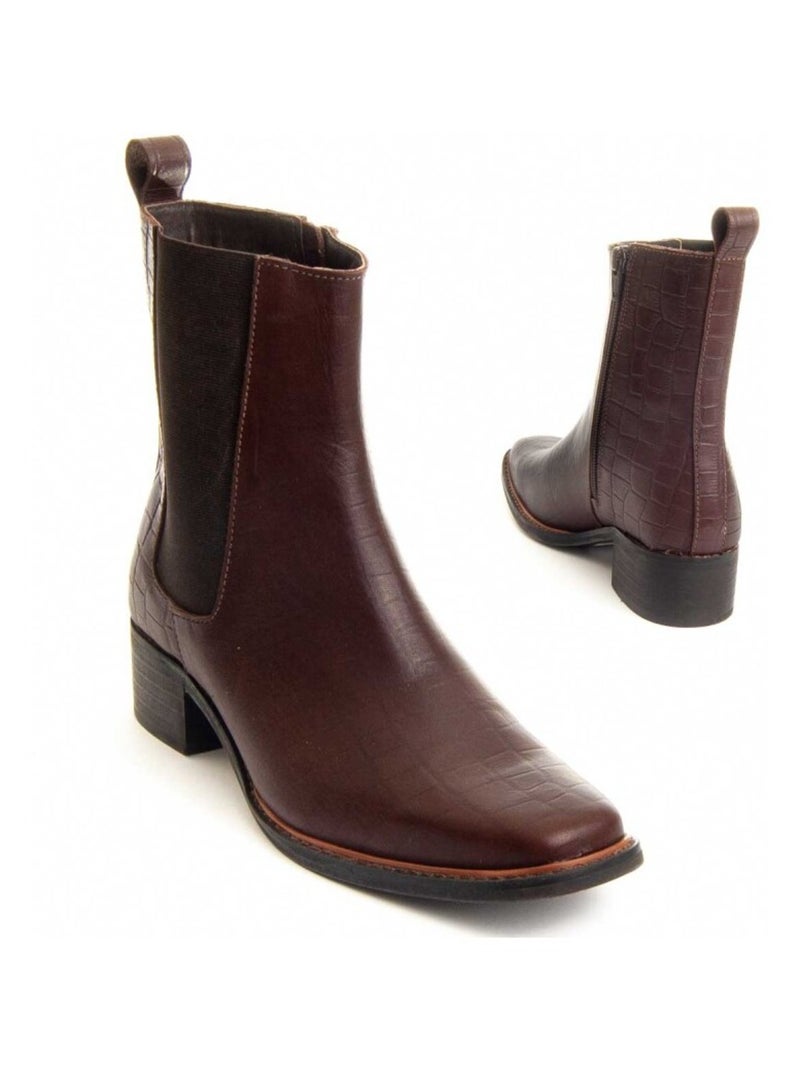 Purapiel Bottillons Botineles Marron - Kiabi