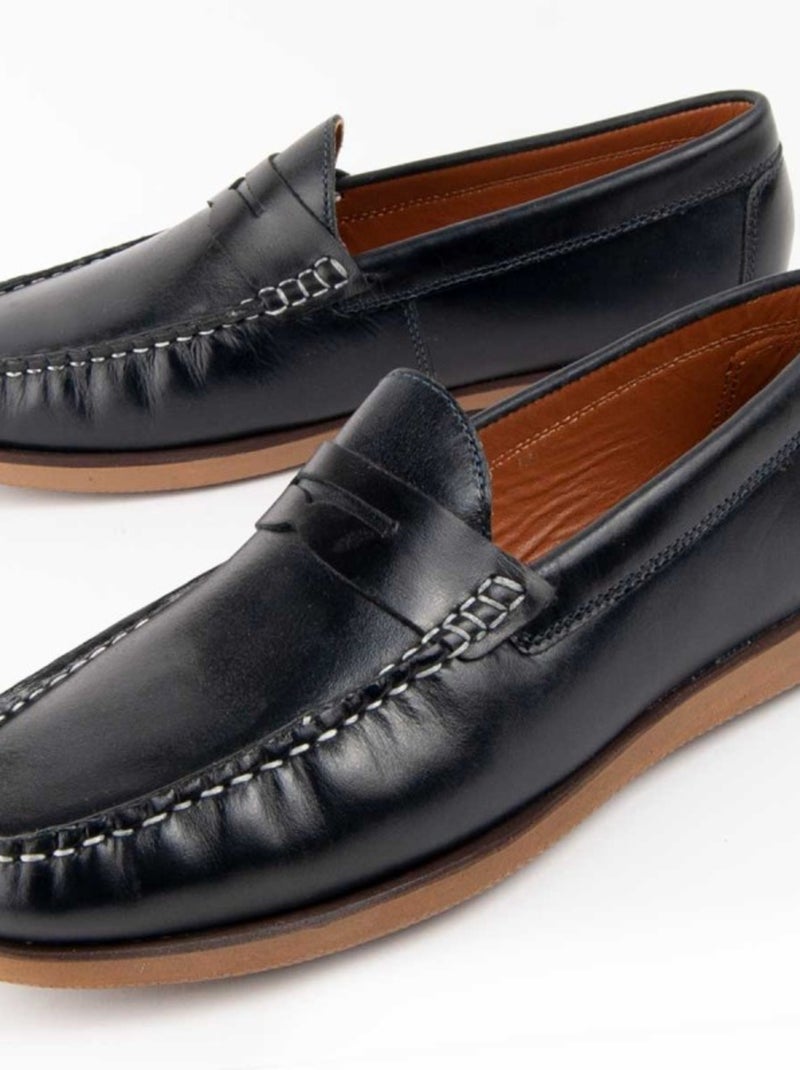 Purapiel Mocassin Mocca7 Bleu - Kiabi