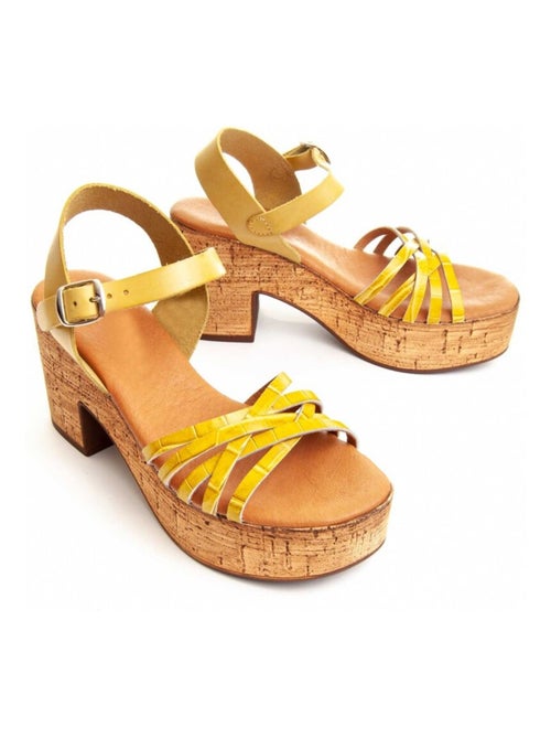 Purapiel Sandale À Talons Corchosand3 - Kiabi