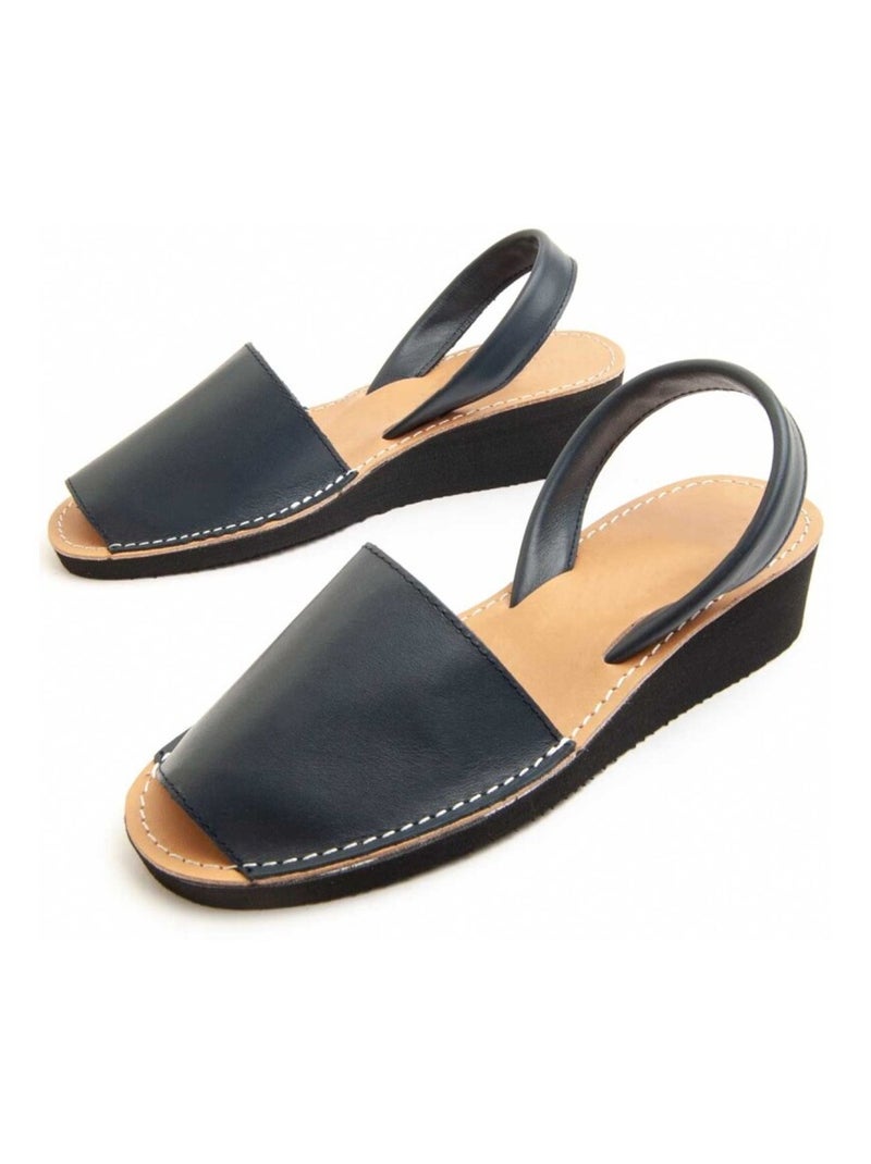 Purapiel Sandale Compensée Ibisc24 Bleu - Kiabi