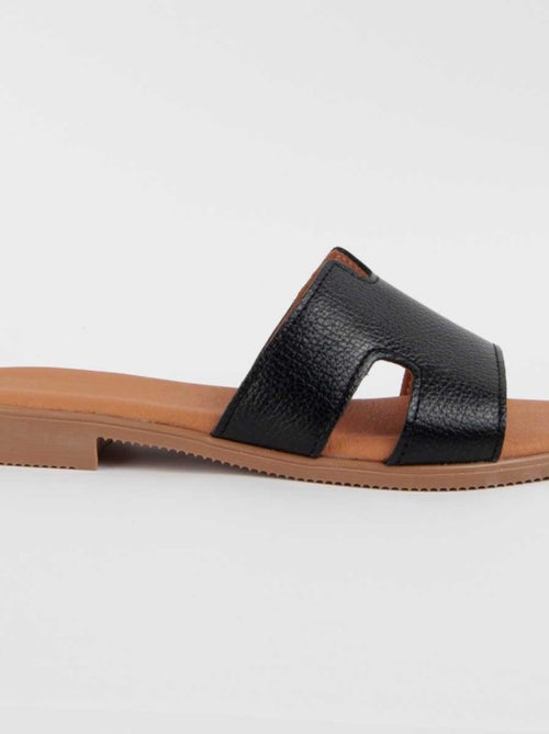 Purapiel Sandale Plate Hacca2 - Kiabi Purapiel Sandale Plate Hacca2 - Kiabi