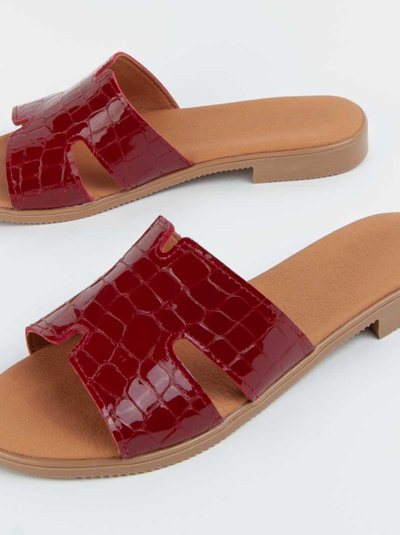 Purapiel Sandale Plate Hacca3 Rouge - Kiabi