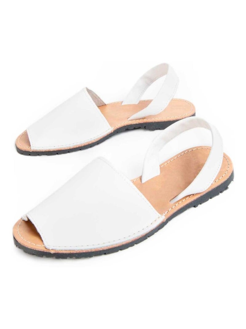 Purapiel Sandale Plate Ibizen Blanc - Kiabi