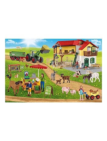 Puzzle 100 pièces avec figurine : Ferme et magasin de la ferme
