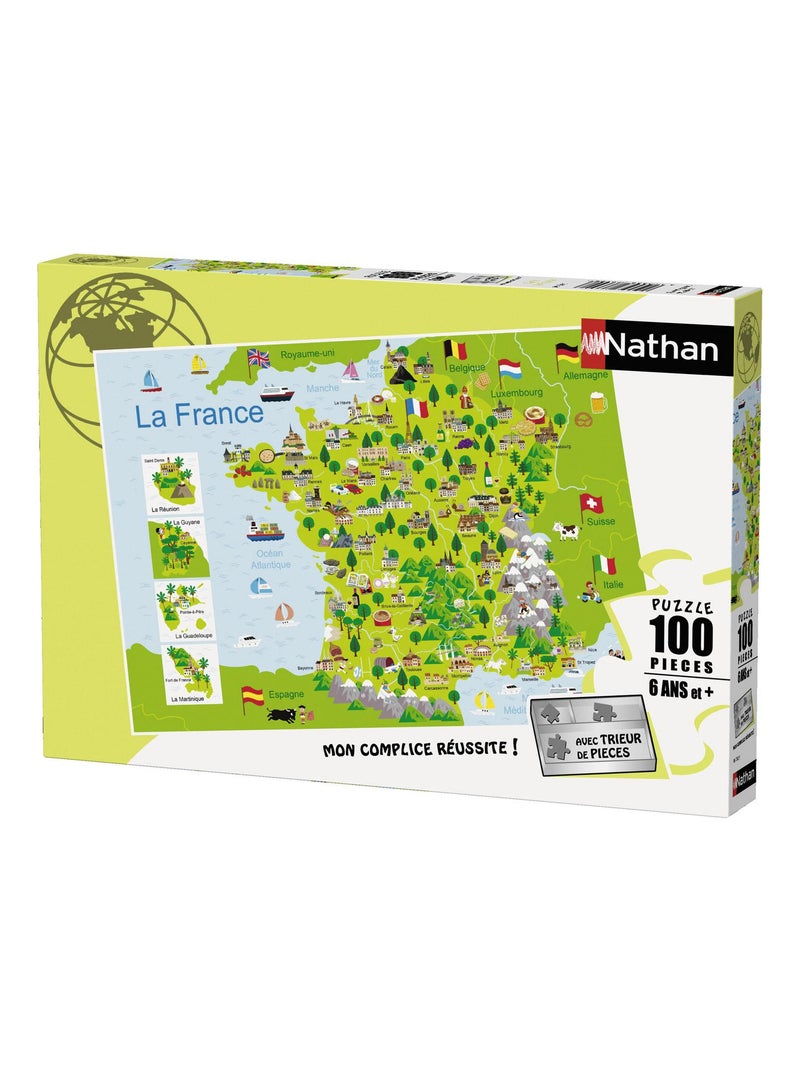 Puzzle 100 pièces : Carte de France N/A - Kiabi