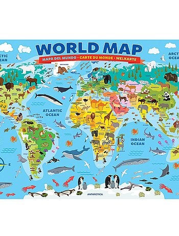 Eurographics - Puzzle 100 pièces : Carte illustrée du monde - Jouets - One Size