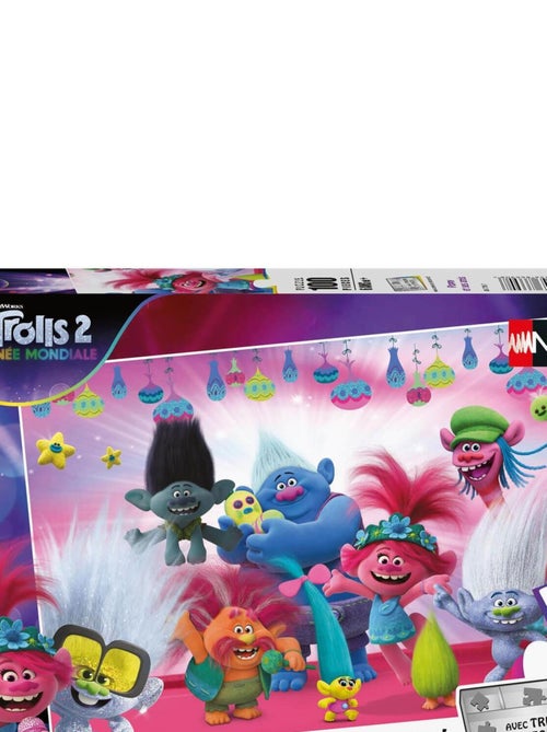 Puzzle 100 pièces : Les Trolls 2 :  Poppy et ses amis - Kiabi